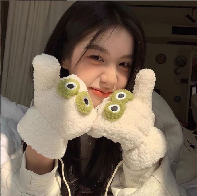 Koreanischer Stil, süße grüne  – Wool Glove Lined Bewertung und Preis